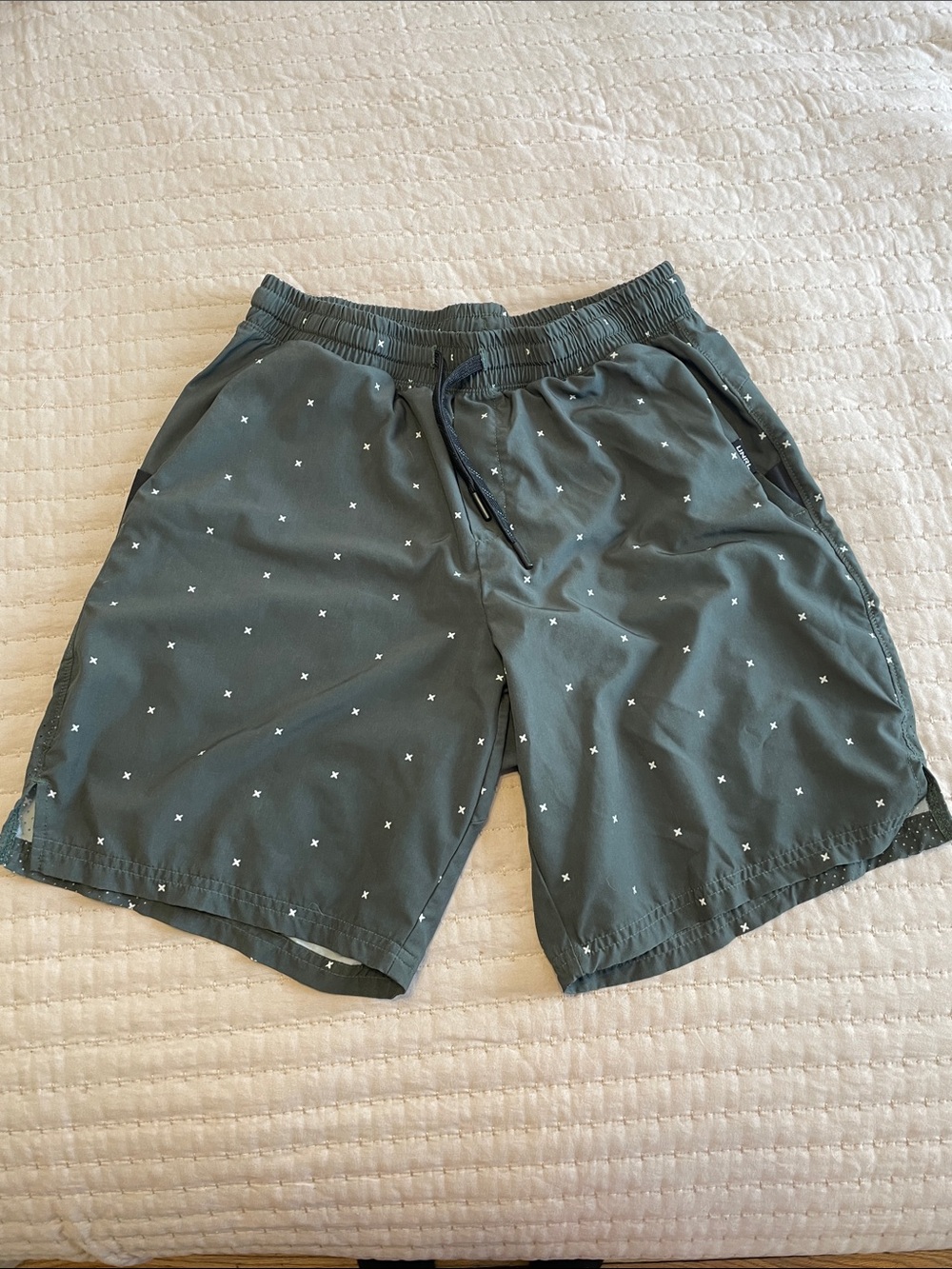Men's Green shorts with Micro Print